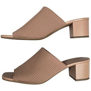 Everlane The Day Glove Mule Knit Block Heel Nude Tan Women's Shoes Size 10